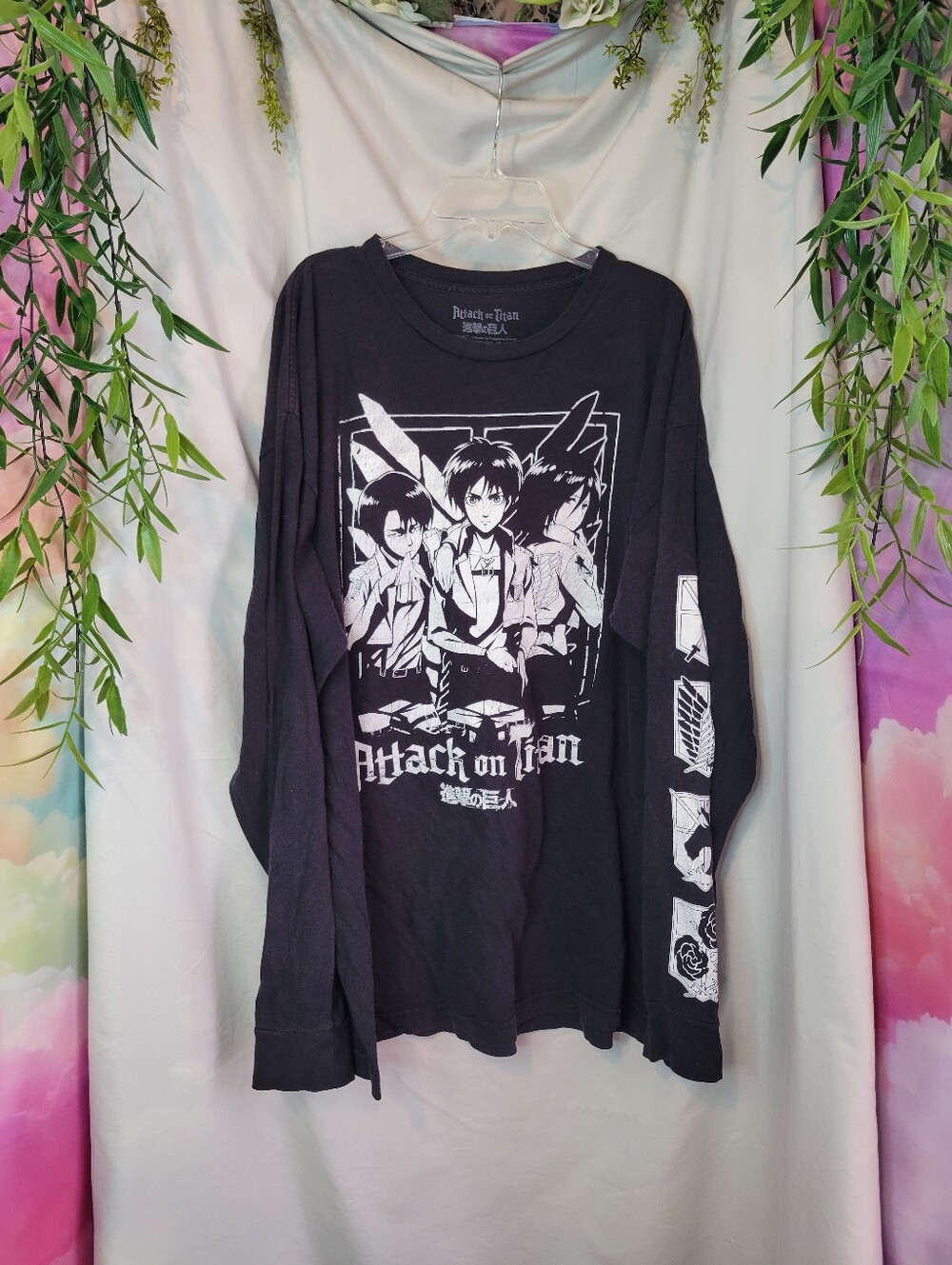 Attack on Titan Anime Levi, Eren & Mikasa Long Sleeve Tee